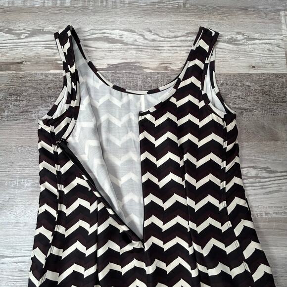 Rag & Bone Black White Chevron Tank Dress 100% Silk Size S Made in USA - Picture 6 of 6